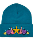 Shell Crown Beanie Hat III - Sea Blue - Merpola