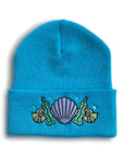 Shell Crown Beanie Hat - Ocean Blue - Merpola