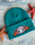 Shell Crown Beanie Hat '22 - Seaweed Emerald - Merpola