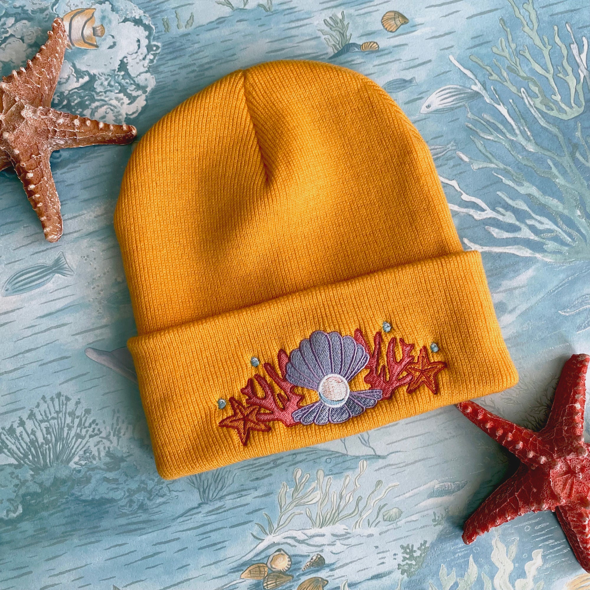 Shell Crown Beanie Hat &#39;22 - Starfish Gold - Merpola