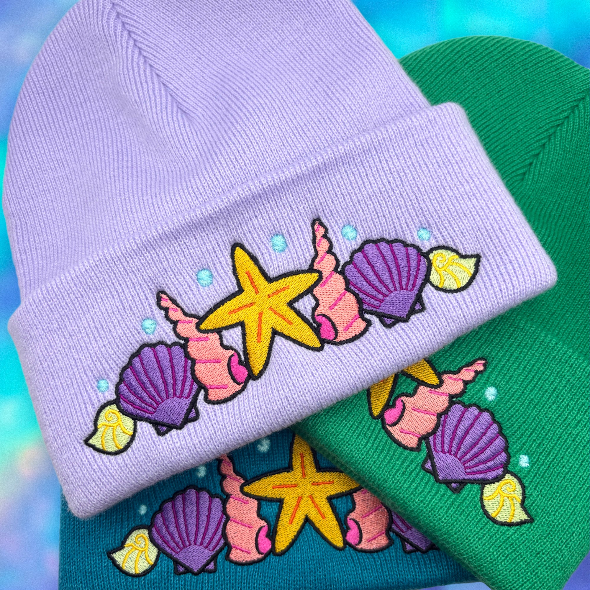 Shell Crown Beanie Hat III - Anemone Lilac - Merpola