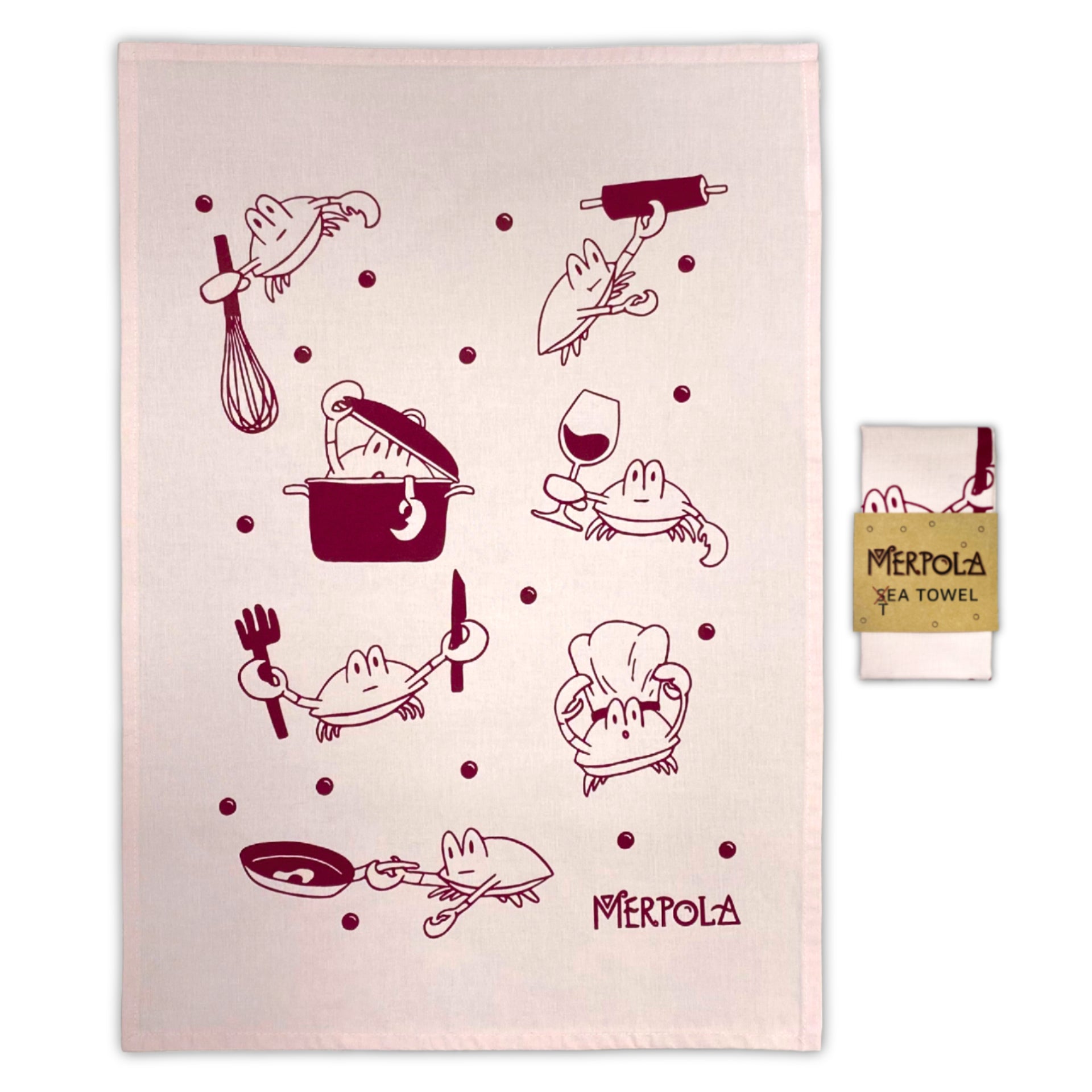 Kitchen Crabs Cotton Tea-Towel - Merpola