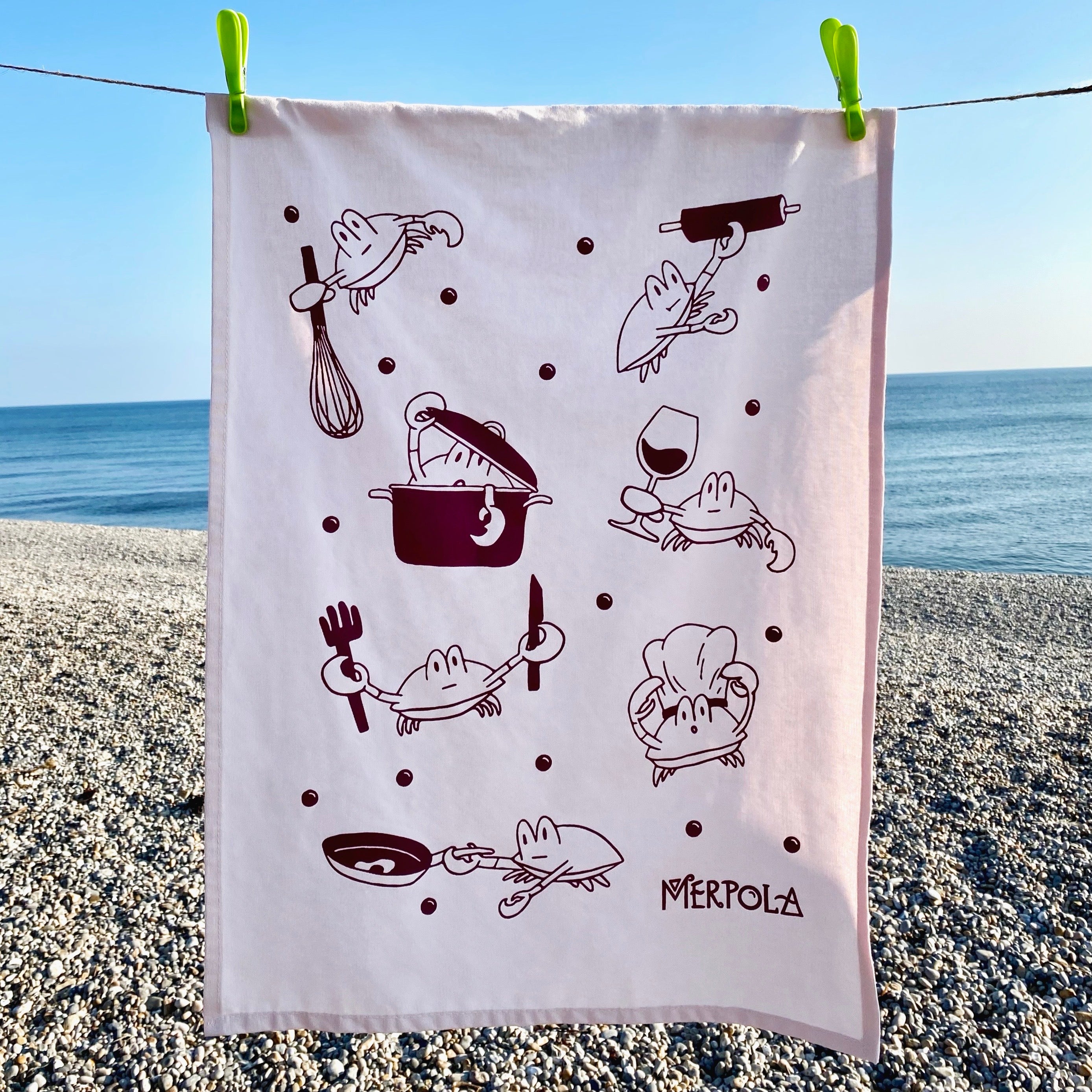 Kitchen Crabs Cotton Tea-Towel - Merpola