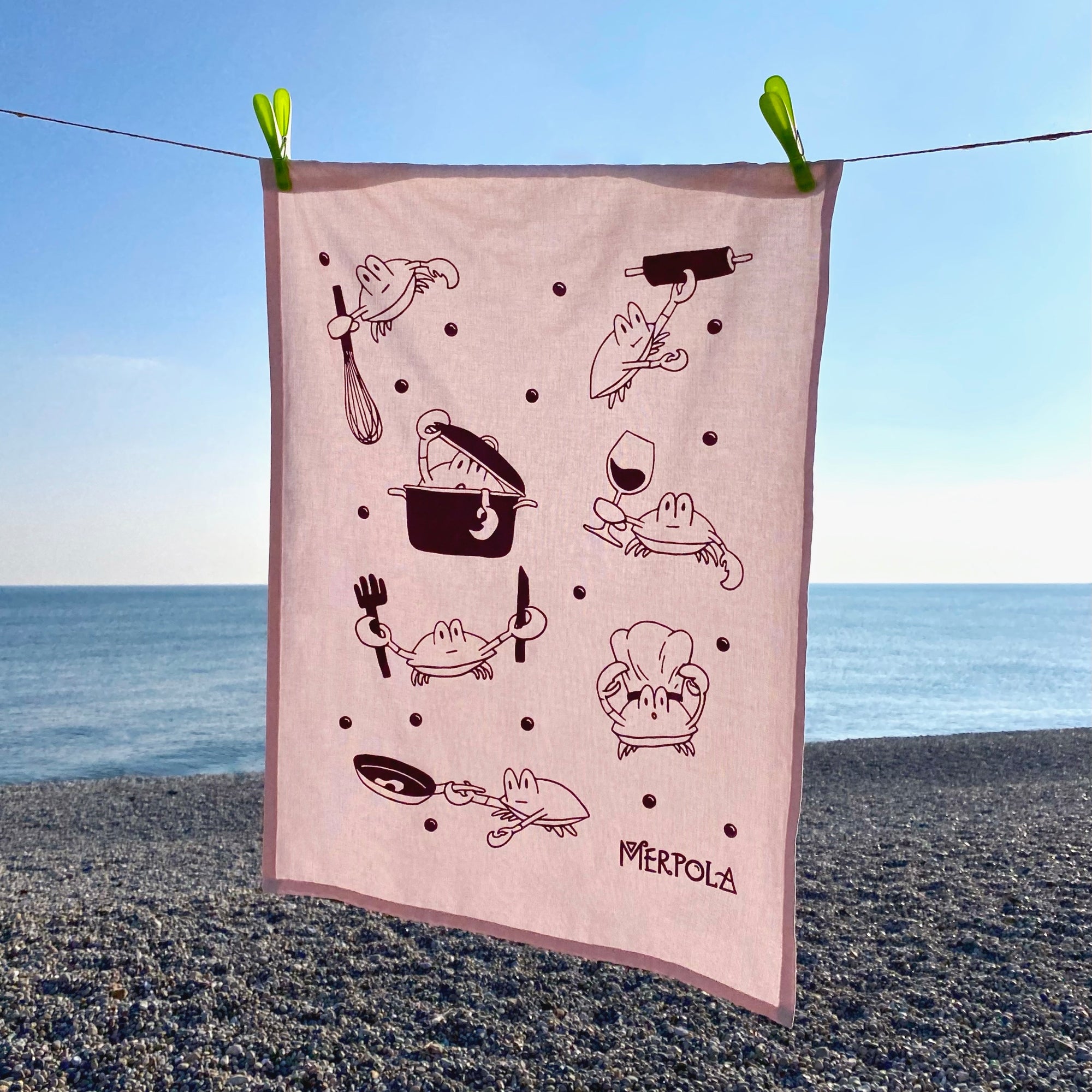 Kitchen Crabs Cotton Tea-Towel - Merpola