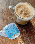 Underwater Coffee Cup - Vinyl Sticker - Merpola