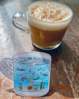 Underwater Coffee Cup - Vinyl Sticker - Merpola