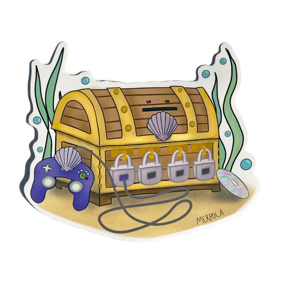 Mermaid Gamer Treasure Chest - Vinyl Sticker