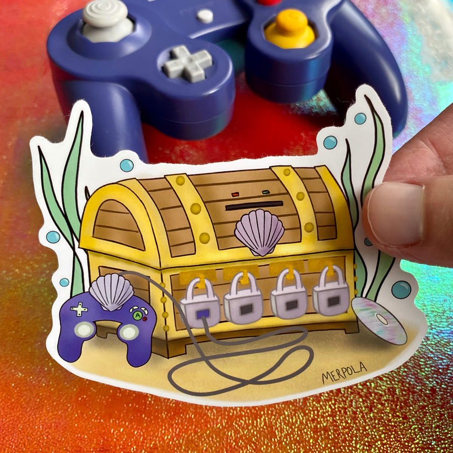 Mermaid Gamer Treasure Chest - Vinyl Sticker