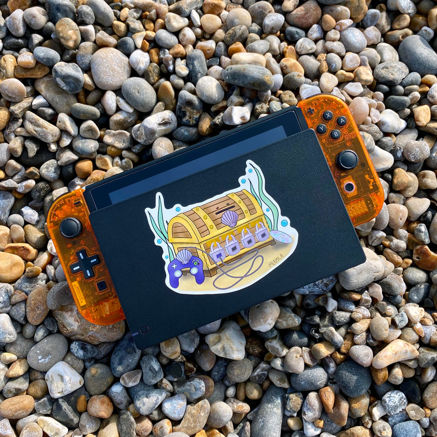 Mermaid Gamer Treasure Chest - Vinyl Sticker