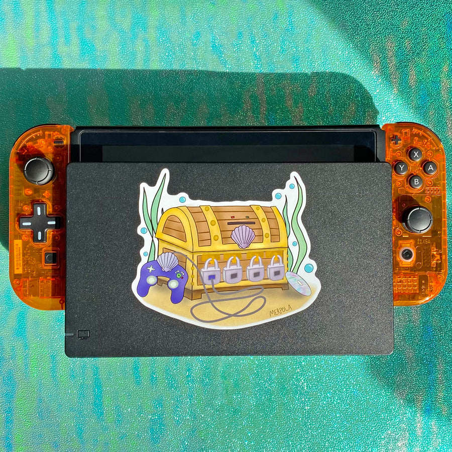 Mermaid Gamer Treasure Chest - Vinyl Sticker