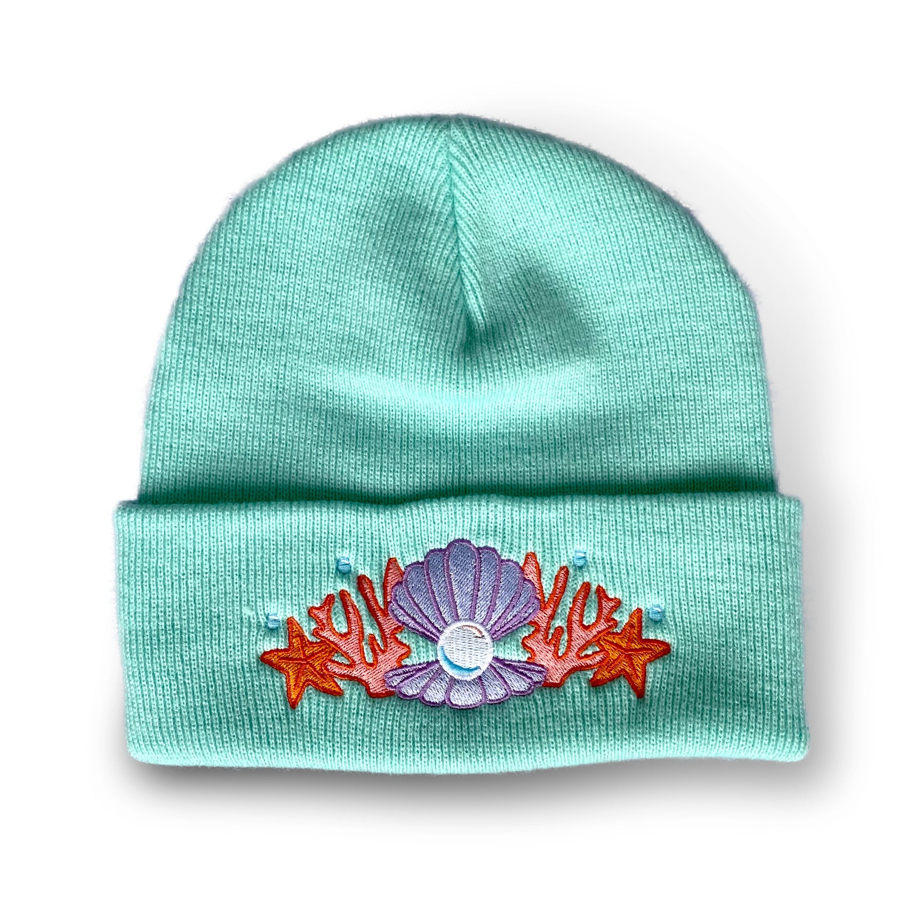 Shell Crown Beanie Hat '22 - Seafoam Mint - Merpola