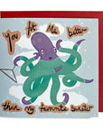 Greeting Card - 'You Fit Me Better' Octopus Design - Merpola