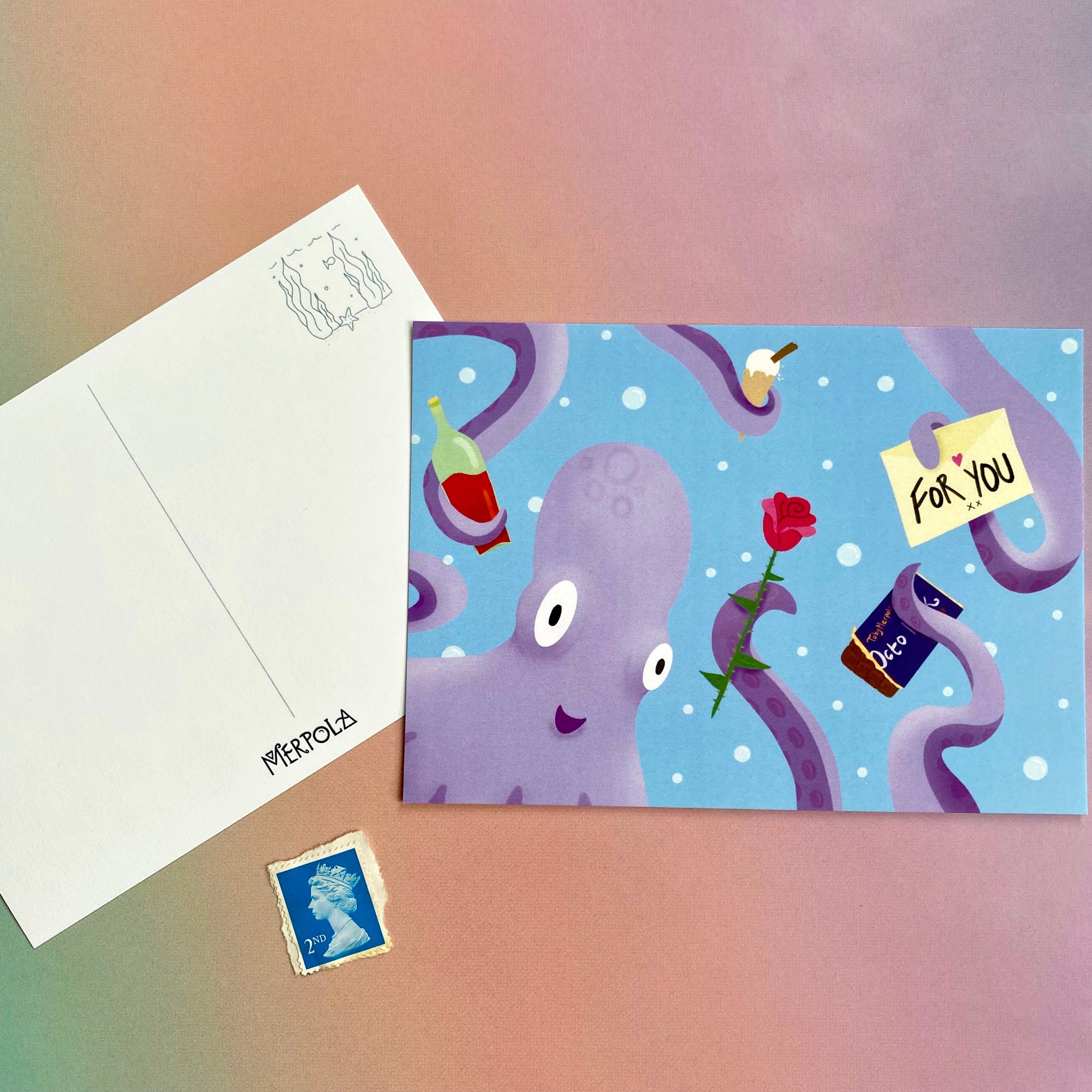 Octo Romance A6 Postcard - Merpola