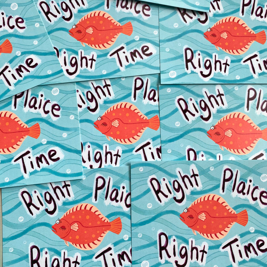 Right Plaice A6 Postcard