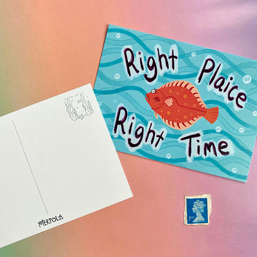 Right Plaice A6 Postcard