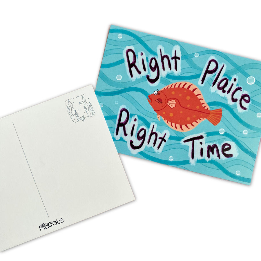 Right Plaice A6 Postcard