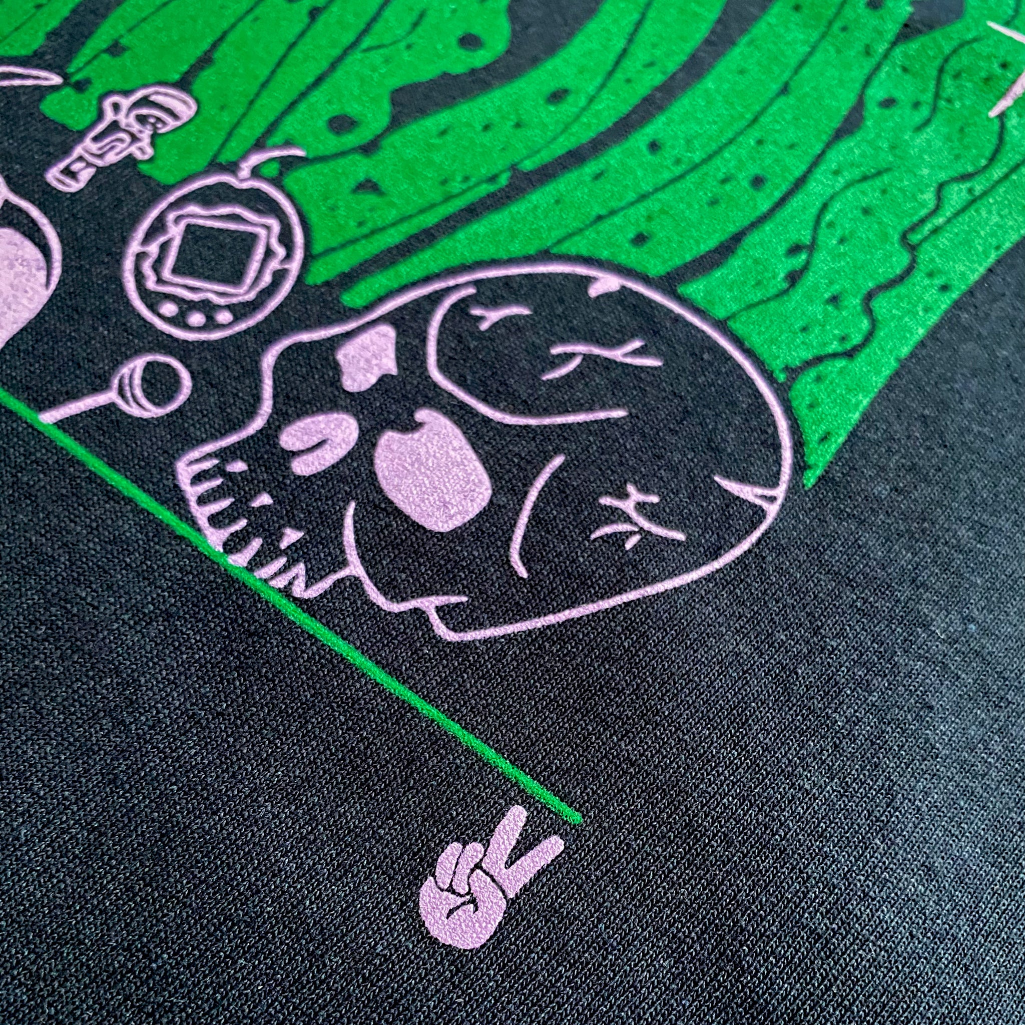 Merpola Salty Spice Unisex T-shirt Tee 90s peace sign closeup