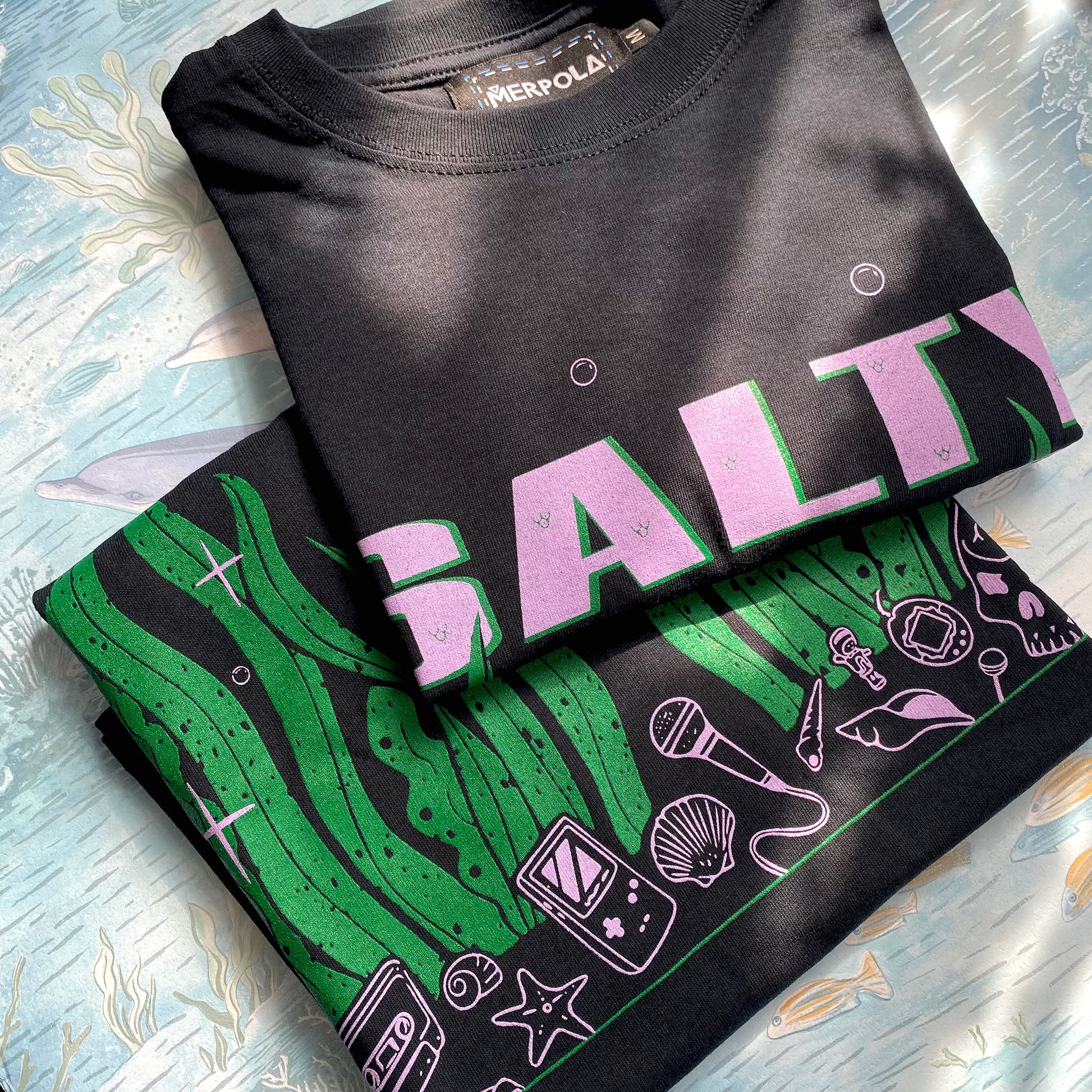 Merpola Salty Spice Unisex T-shirt Tee Folded, 90s