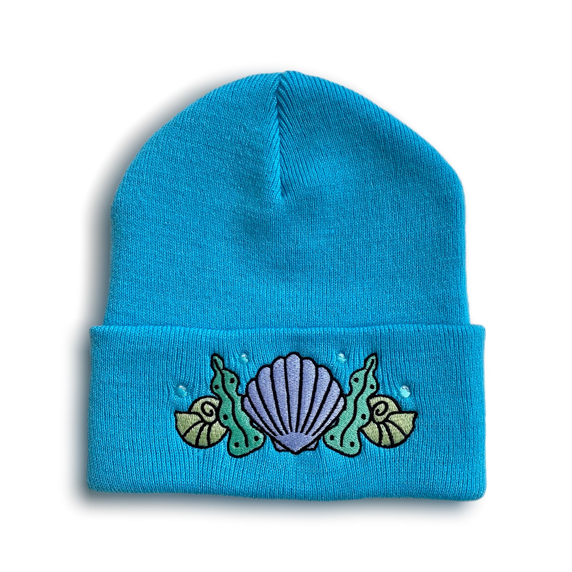 Shell Crown Beanie Hat - Ocean Blue - Merpola