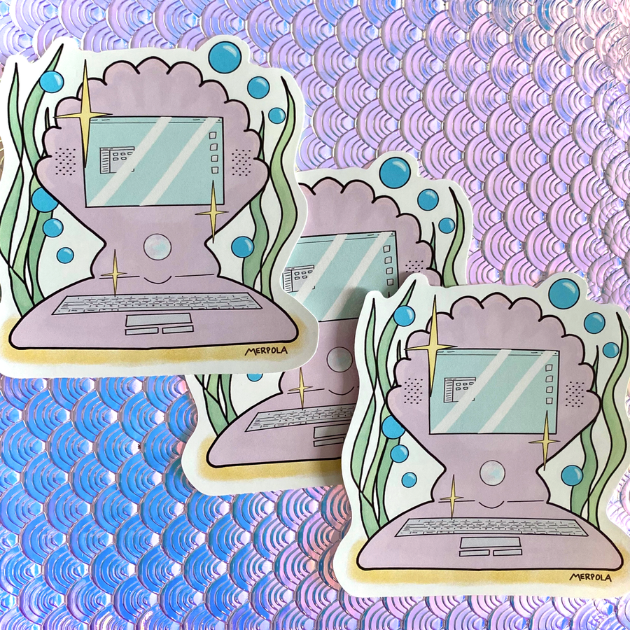 Mermaid's ShellBook Laptop Sticker