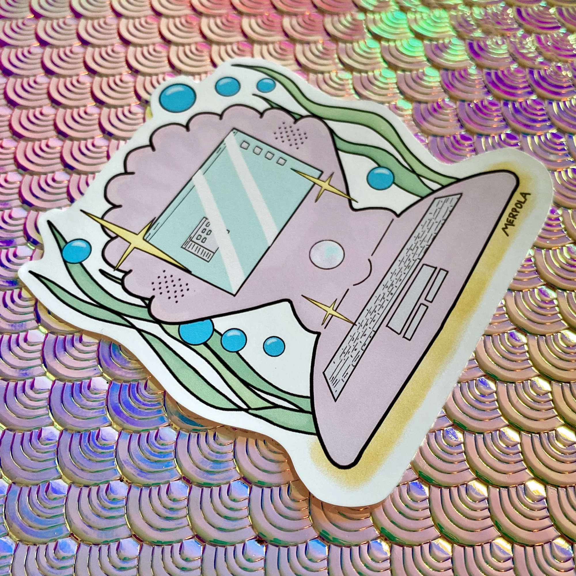 Mermaid&#39;s ShellBook Laptop Sticker - Merpola