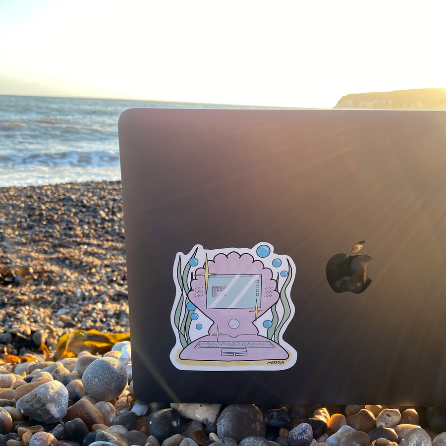 Mermaid's ShellBook Laptop Sticker
