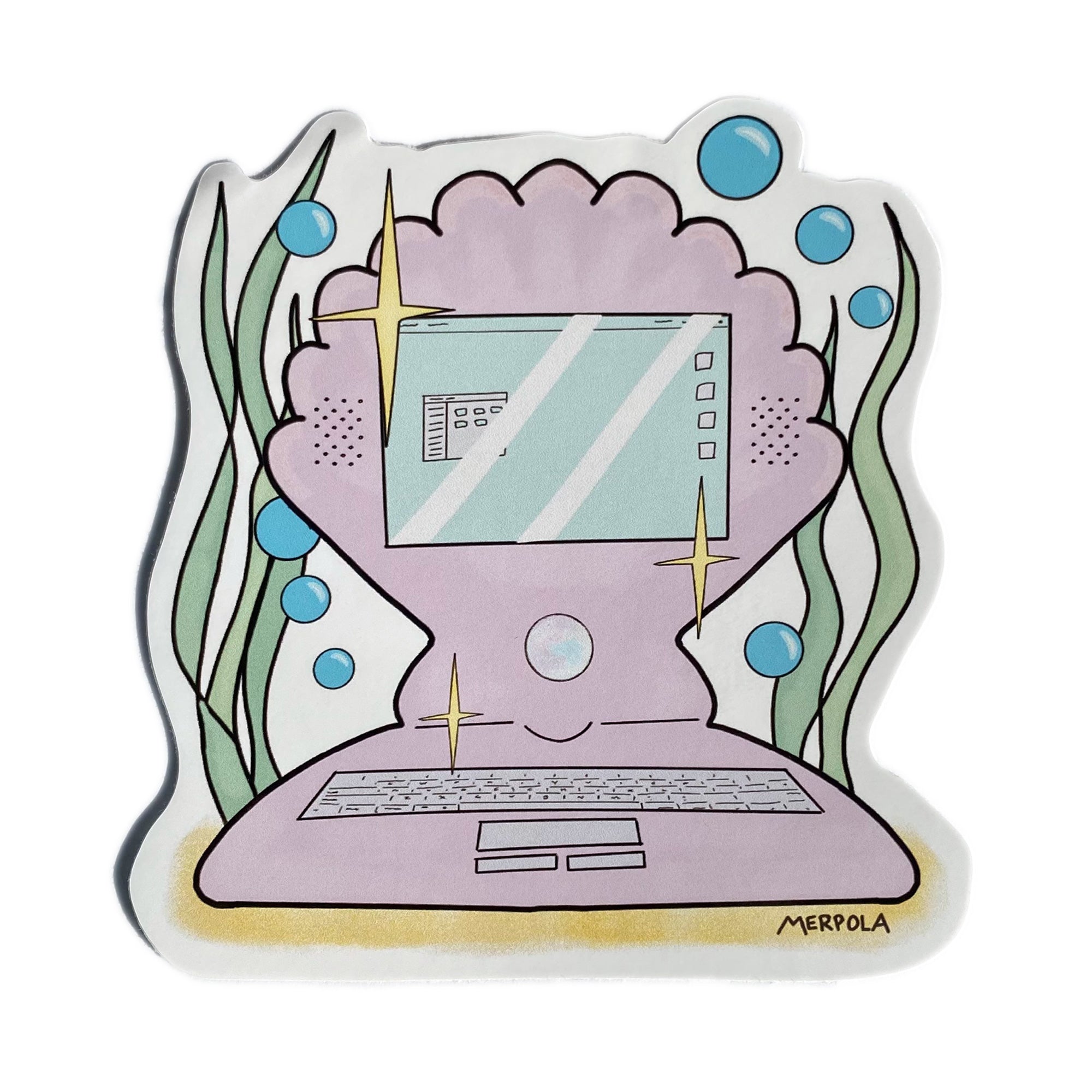 Mermaid&#39;s ShellBook Laptop Sticker - Merpola