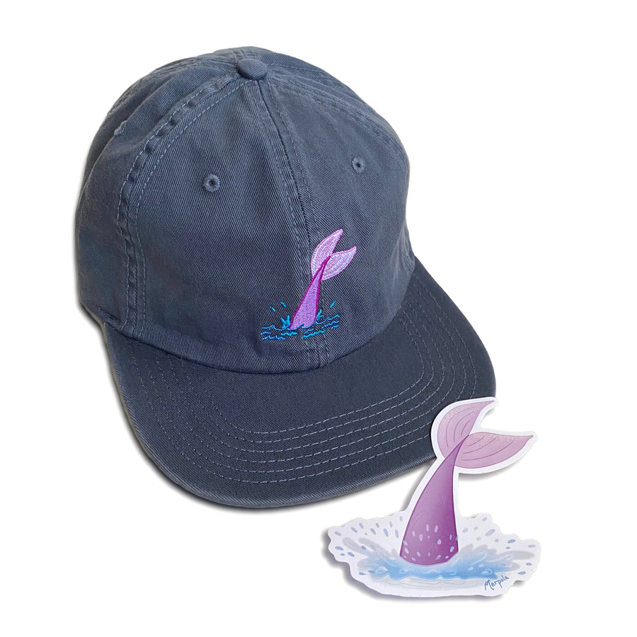 Summer Splash - Embroidered Mermaid Tail Cap