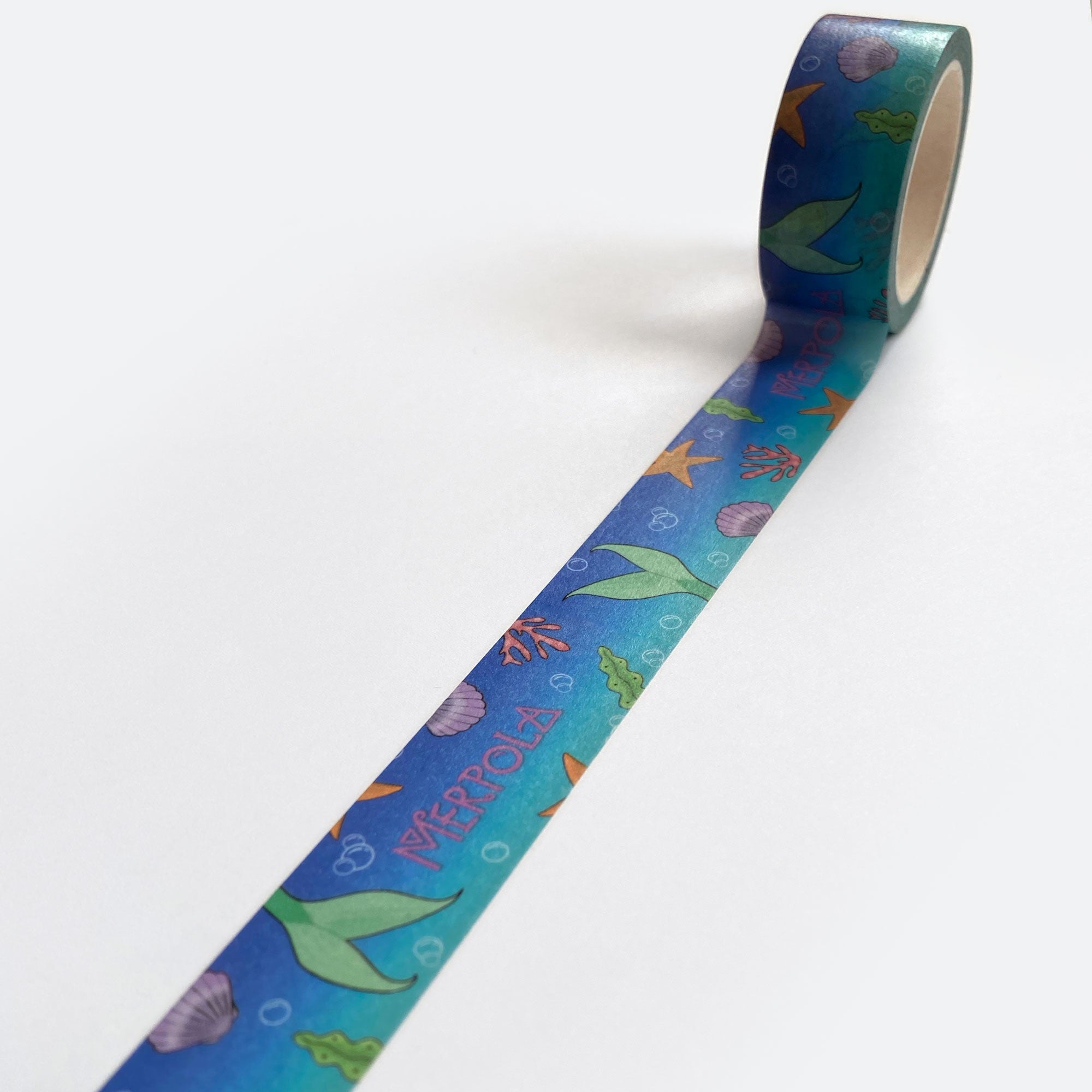 Washi Decoration Sticky Tape - &#39;Blue Mermaid Tail&#39; - Merpola