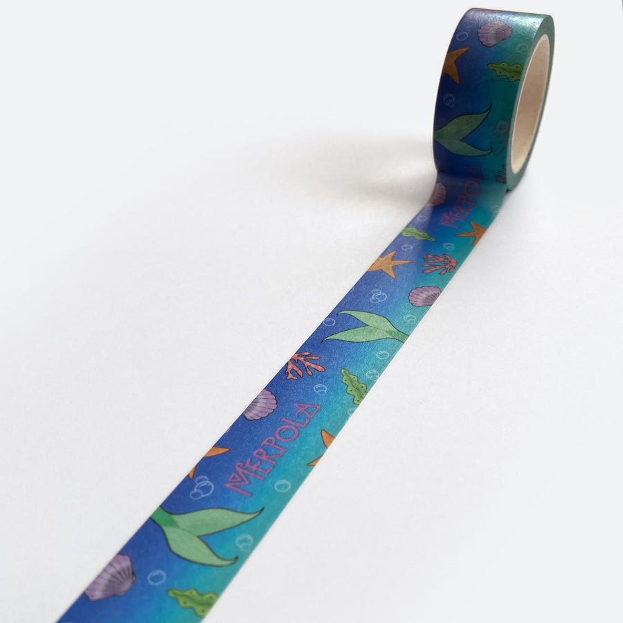 Washi Decoration Sticky Tape - 'Blue Mermaid Tail'