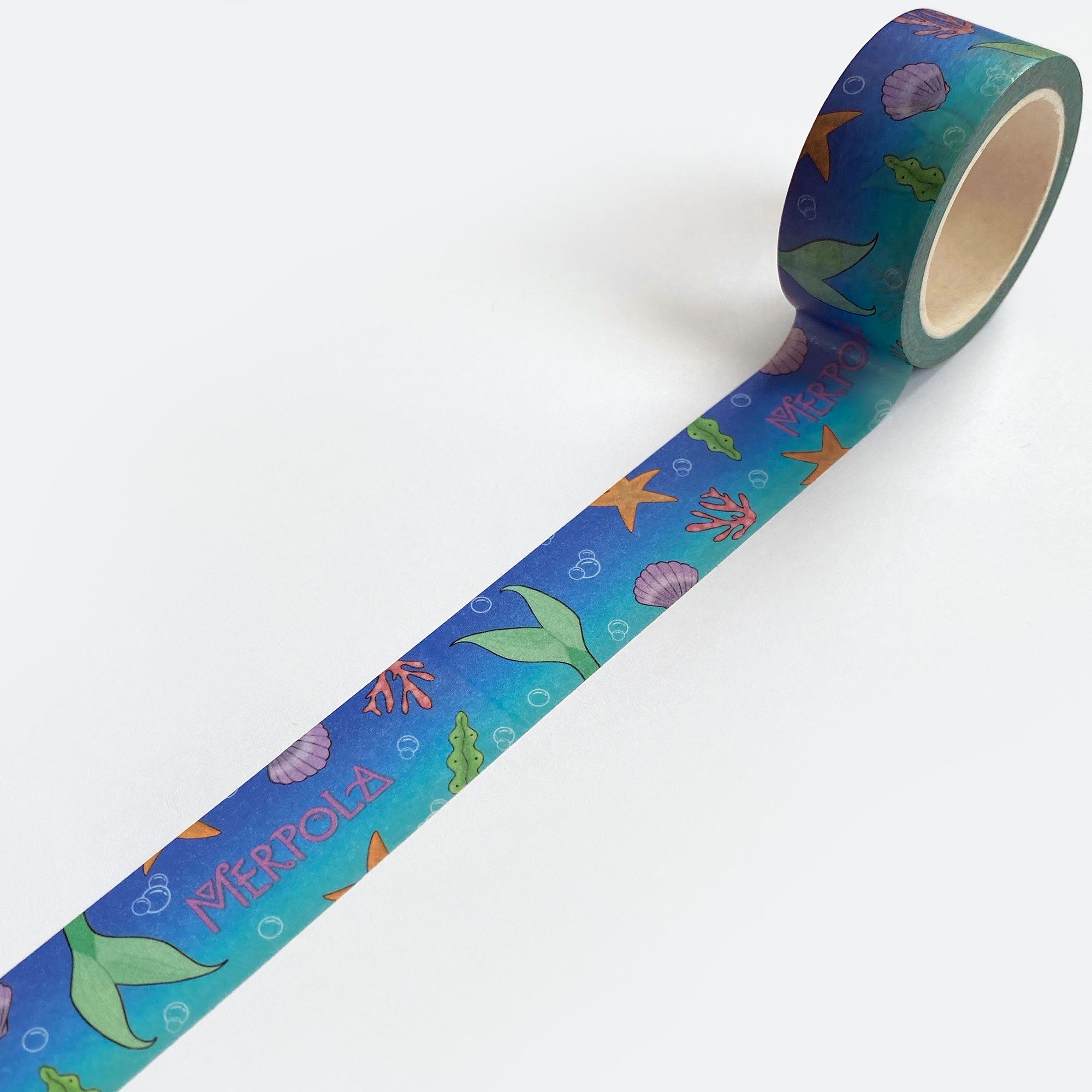 Washi Decoration Sticky Tape - &#39;Blue Mermaid Tail&#39; - Merpola