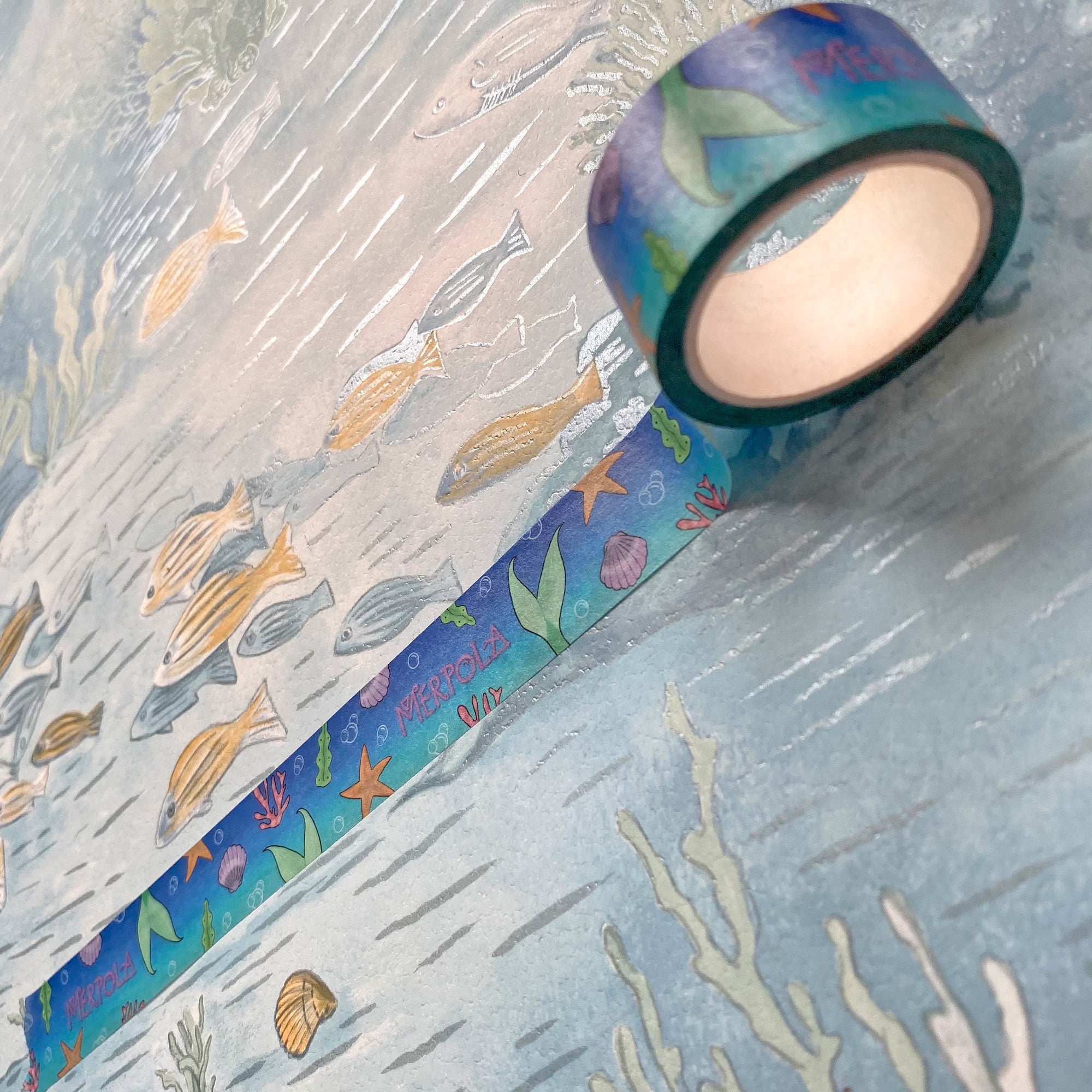 Washi Decoration Sticky Tape - &#39;Blue Mermaid Tail&#39; - Merpola