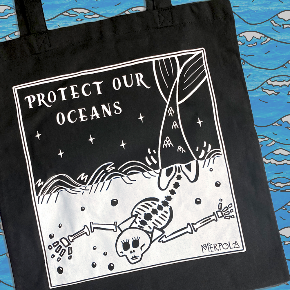 Protect Our Oceans Tote Bag - Merpola