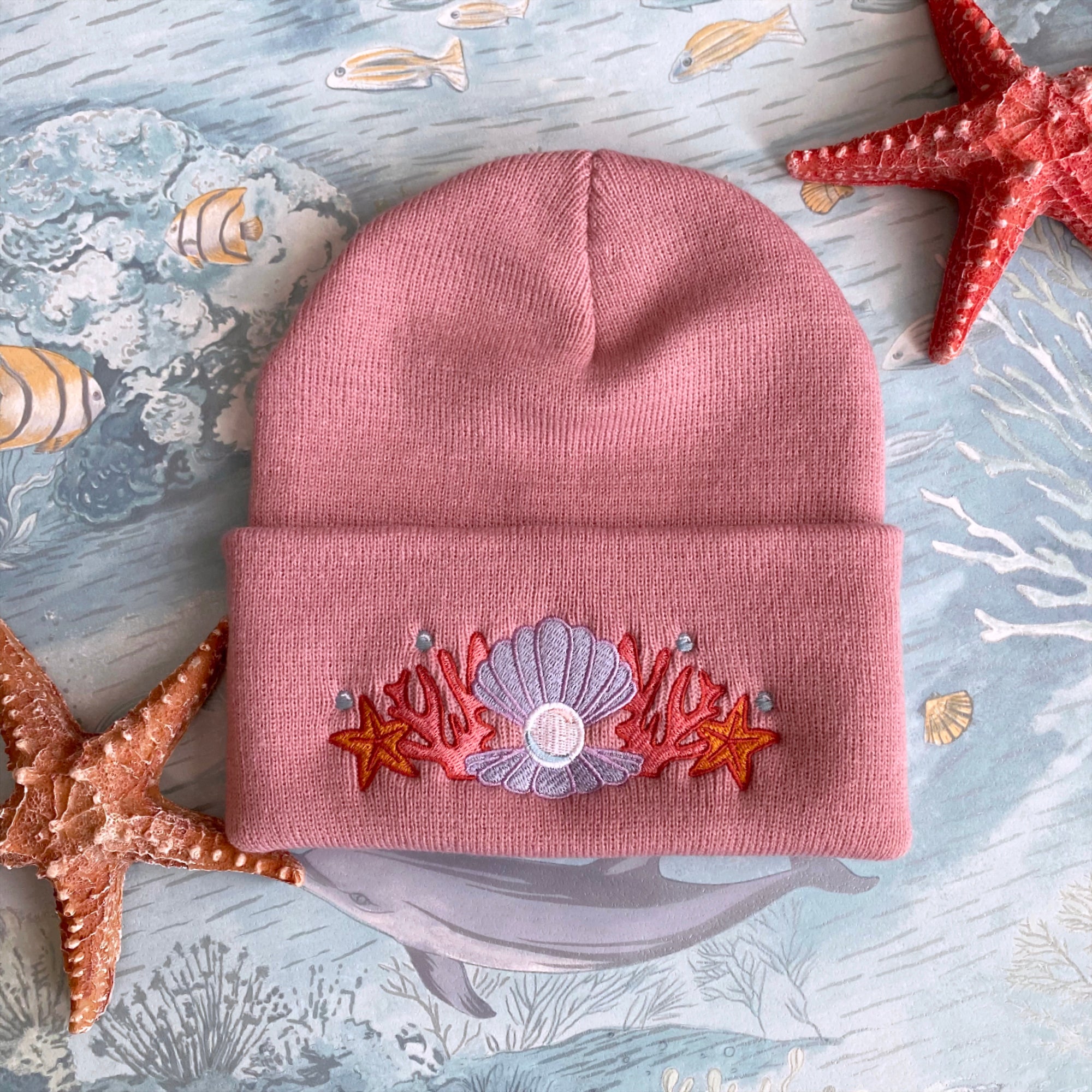Shell Crown Beanie Hat '22 - Axolotl Pink - Merpola