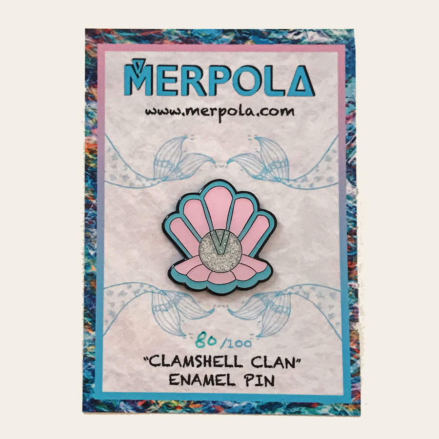 Clamshell Clan - Limited Edition Enamel Shell Pin - Merpola